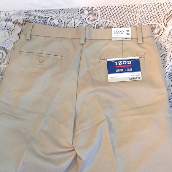NEW! Izod Chino Pants flat front 5880 - Picture 3 of 5